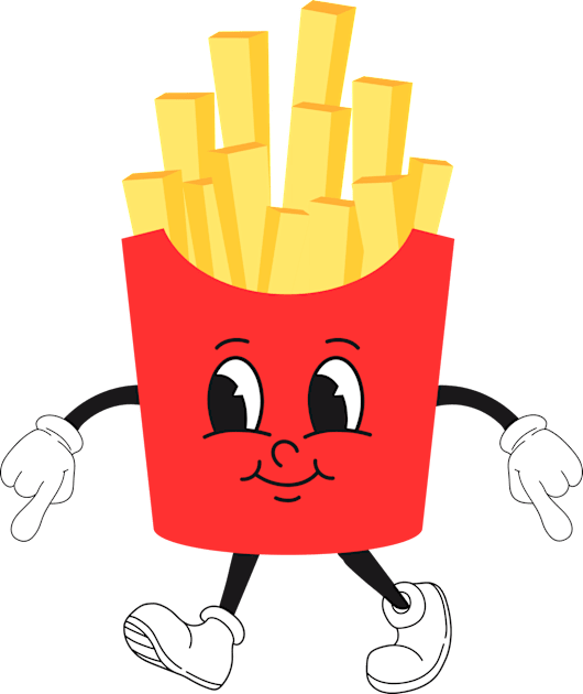 Retro French Fries Smile Face Kids T-Shirt by TheRealGWon