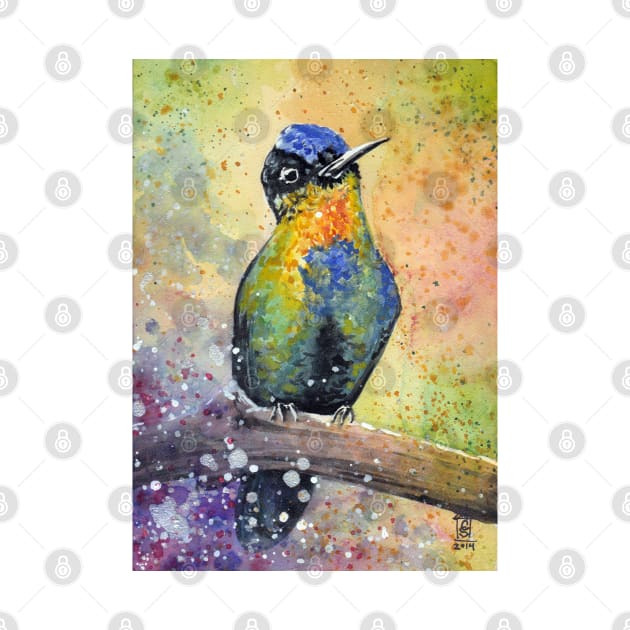 Watercolor Hummingbird by 5sizes2small