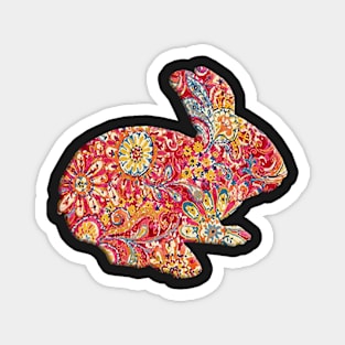 Cute Colorful Floral Bunny Rabbit Magnet