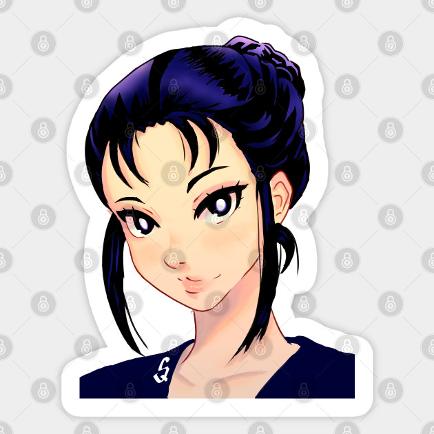 Anime Girl With Buns Bun Hair Dont Care Sticker Teepublic