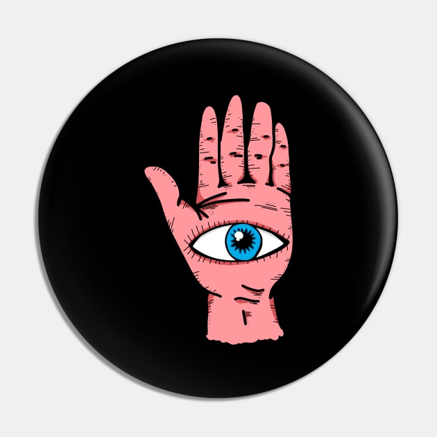 Eye In Hand Magic Symbols Hamsa Evil Eye Pin by Foxxy Merch