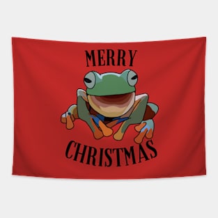 Merry Christmas Frog Tapestry