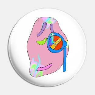 Smug Trippy Emoji Surreal Melting Pin