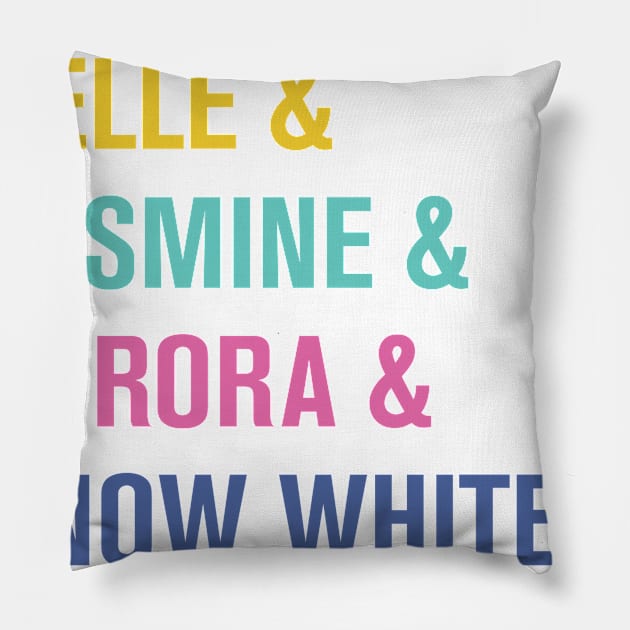 Colorful Princess Names Pillow by ProudBoro