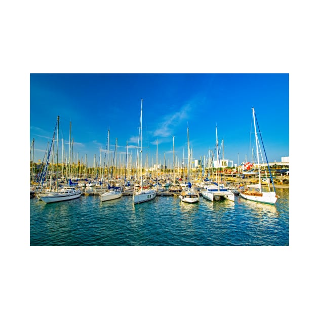 Sailing Boats Berthed, Barcelona by BrianPShaw