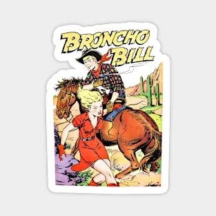 Girl Desert Broncho Bill Horse Cactus Cowboy Vintage Magnet