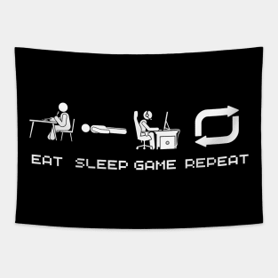 Eat, Sleep, Game, Repeat DARK Tapestry