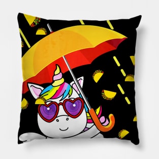 Its Raining Tacos - Funny Unicorn Tacos Pillow