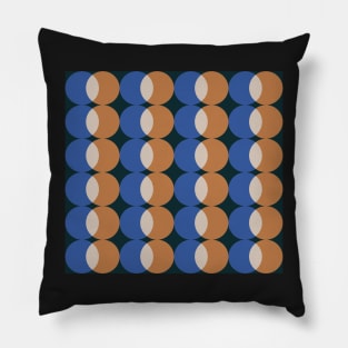 blue and orange retro geometrical pattern Pillow