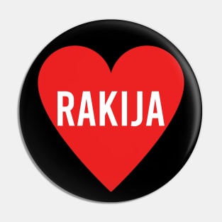 Love rakija - rakija in a heart Pin