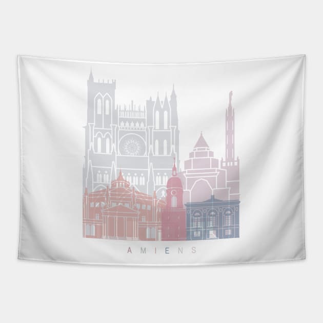 AMIENS SKYLINE POSTER PASTEL Tapestry by PaulrommerArt