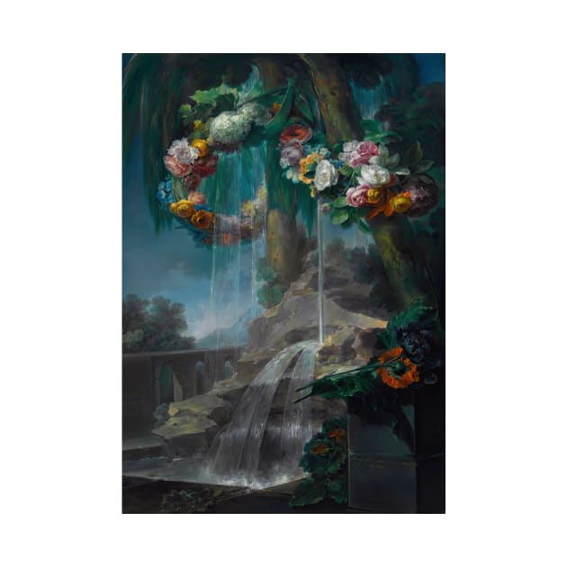 An Outdoor Scene With A Spring Flowing Into A Pool by Miguel Parra Abril by Classic Art Stall