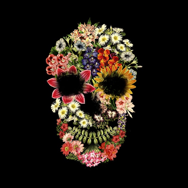 Floral Skull Vintage Black by Tobe_Fonseca