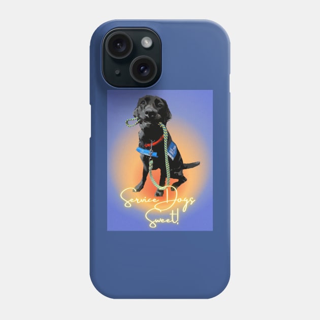 Sweet Black Lab Service Dog Phone Case by B C Designs