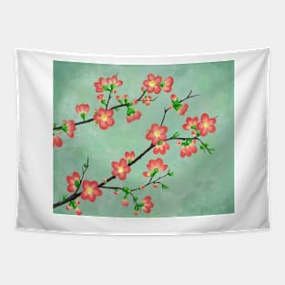 Flowering Quince Blossoms Tapestry