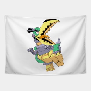 Green Robot Bird Tapestry