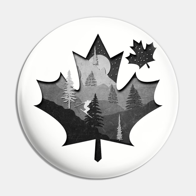 Maple Ski Pin by OneRedFox