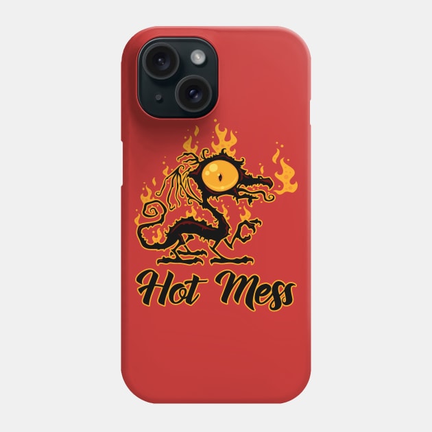 Hot Mess Crispy Dragon Phone Case by fizzgig