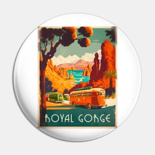 Royal Gorge Arkansas Vintage Travel Art Poster Pin