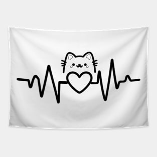 Cat Heartbeat Tapestry