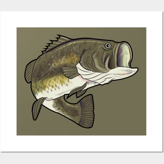 Largemouth Bass Drawing - Bass - Posters and Art Prints