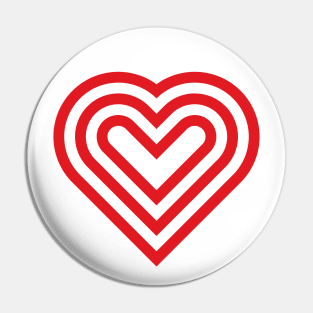 red heart shape lines Pin