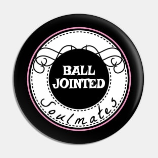 Balljointed Soulmates Design White rose Pin