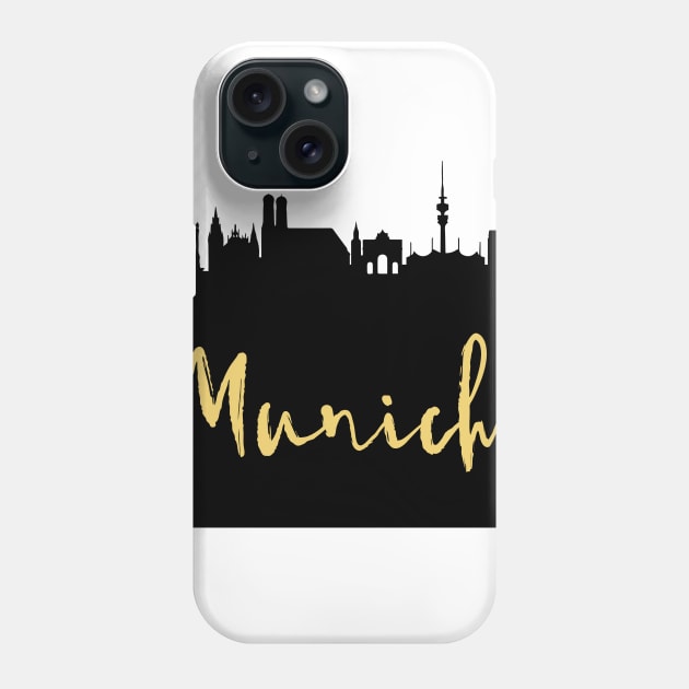 MUNICH GERMANY DESIGNER SILHOUETTE SKYLINE ART Phone Case by deificusArt