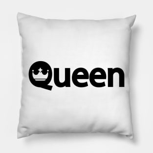 Queen artistic typography design Pillow