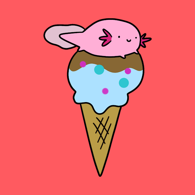 Axolotl Icecream Cone by saradaboru