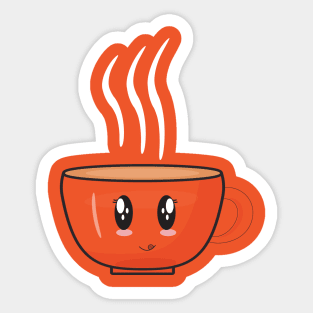 Kawaii Coffee Cup Design 3 Sticker for Sale by eyestetix