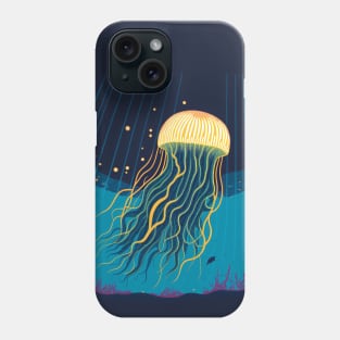 Jellyfish Swimming in the Ocean with Turtles Phone Case