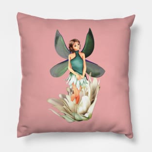 Virgo woman girl fairy faerie elf standing in lily Pillow