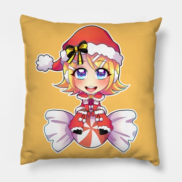 VOCALOID Kagamine Rin Chibi Christmas version Pillow by Nadi-chan16