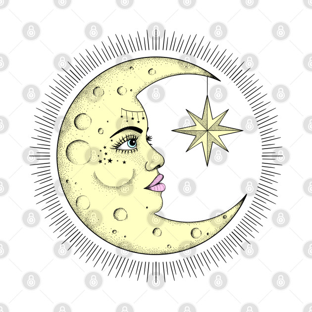 The Moon Vintage Look in Pastel Color by The Lunar Resplendence