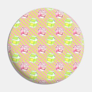 Lemon Peach Milk Stripes Pattern Pin