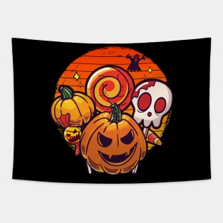 Funny Halloween Pumpkin Trick or Treat Candy Jack O Lantern Tapestry