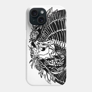 Skeleton fish flounder Phone Case