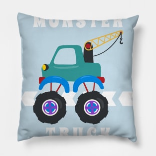 Vector illustration of monster truck with cartoon style Pillow