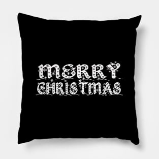 White Snowflake decorated Merry Christmas design! Pillow