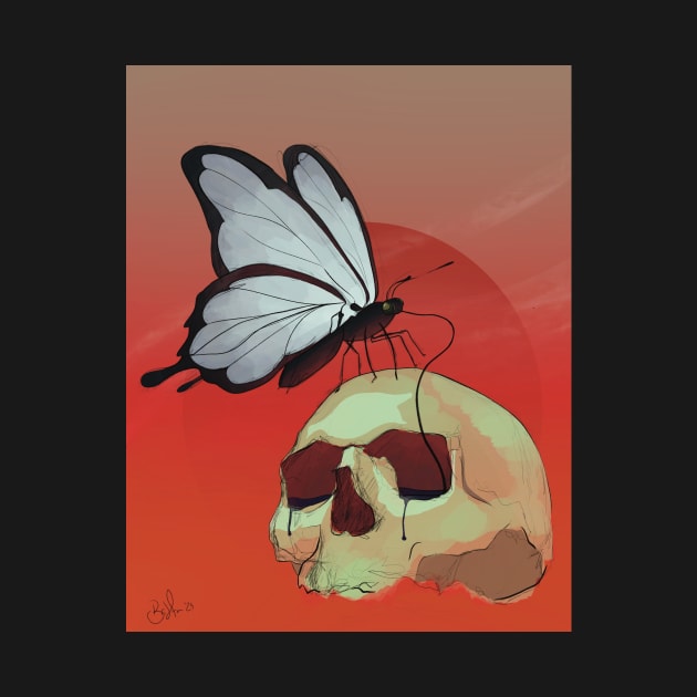 Death Butterfly And Skull by SkullFern