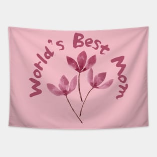 World's Best Mom - Pink Cherry Blossoms Tapestry