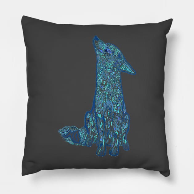 Ice Wolf Pup Pillow by BrederWorks