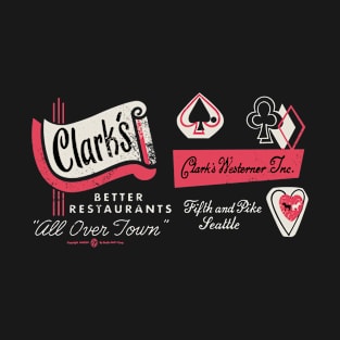 Vintage Clark's Better Restaurants Seattle T-Shirt