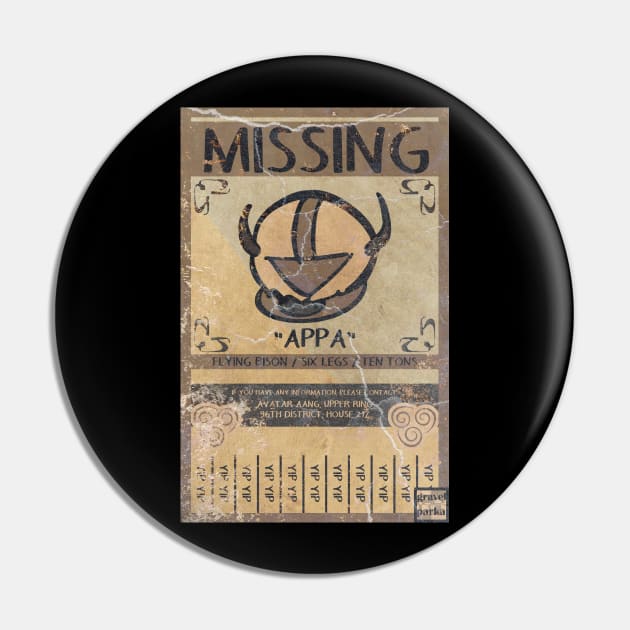 Appa is missing Pin by gravelparka