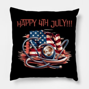 Happy 4th of july, stethoscope Pillow