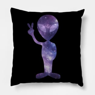 Purple Space Alien Made out of Stars Pillow