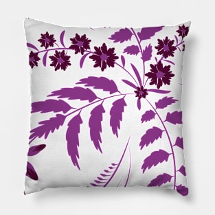 Folk floral print . Flowers abstract art , poster. Pillow