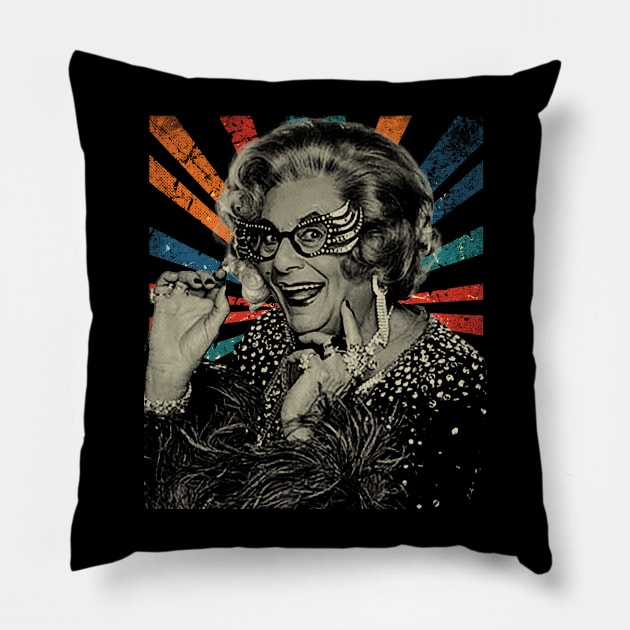 Dame Edna, - Everage, sketc vintage Pillow by ArmandoApparel