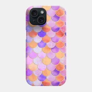 Orange, Purple & Gold Mermaid Scale Pattern Phone Case